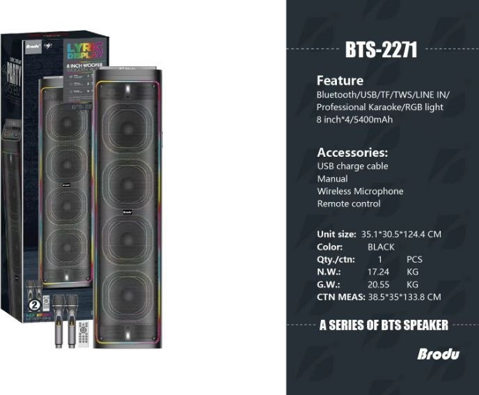 اسپیکر بلوتوثی برودو مدل BTS2271